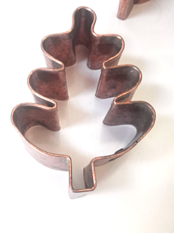 4 Vintage Copper Leaf Cookie Cutters Fall Maple Leaf Shape Baking Tool Pastry