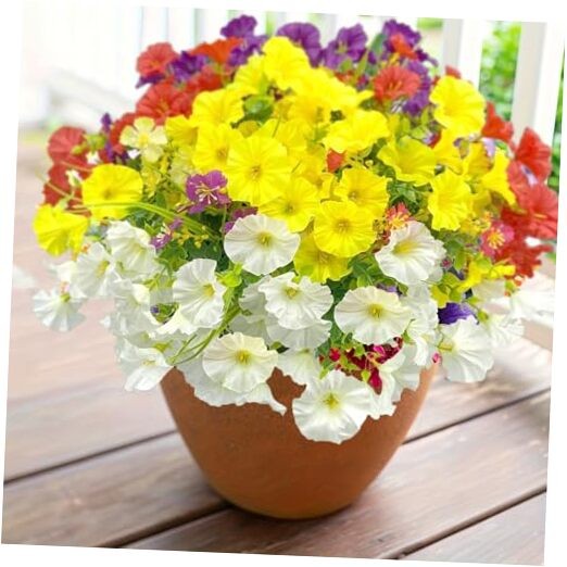 Artificial Flowers for Outdoors,12 Bundles Fake Spring Flowers 12PCS Mx2