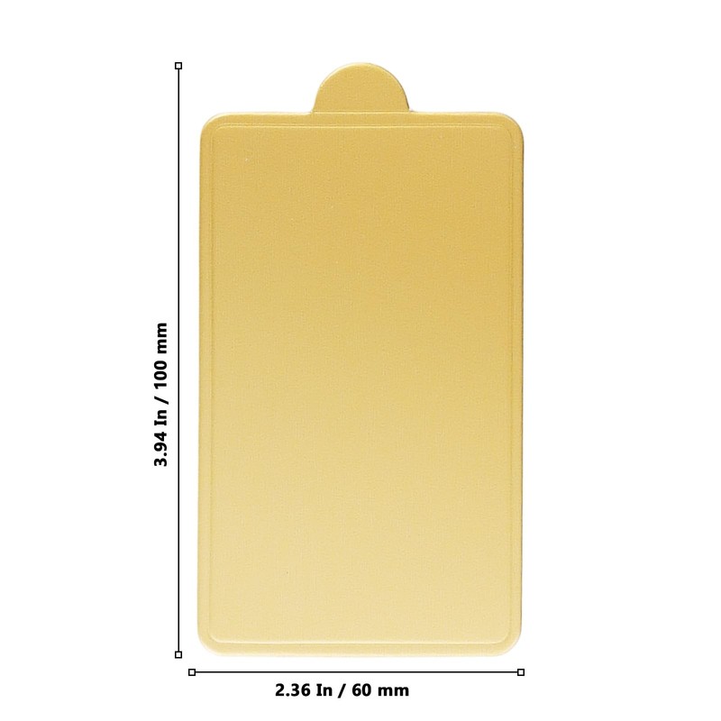500 PCS Mini Rectangular Cake Boards 2.4"x4" Golden Mousse Cupcake Base Paper gallery