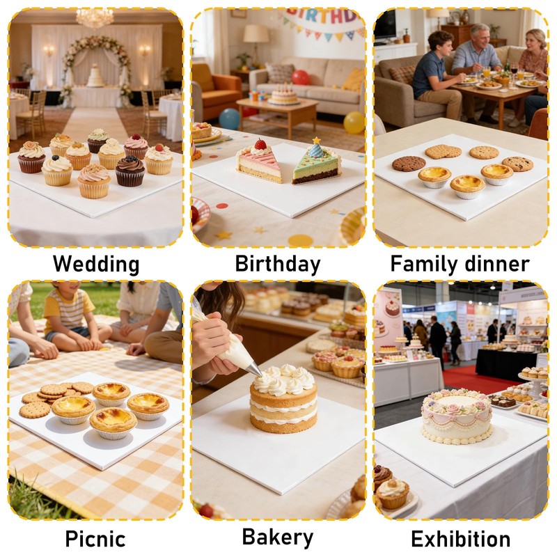 12 Pcs Half Sheet Cake Board Rectangle, 1/4 Inch Thick Foil Corrugated Plate ... gallery