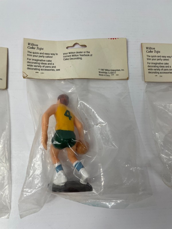 Vintage 1987 Wilton Basketball Player Cake Topper Decorations (4") Lot of 3 gallery