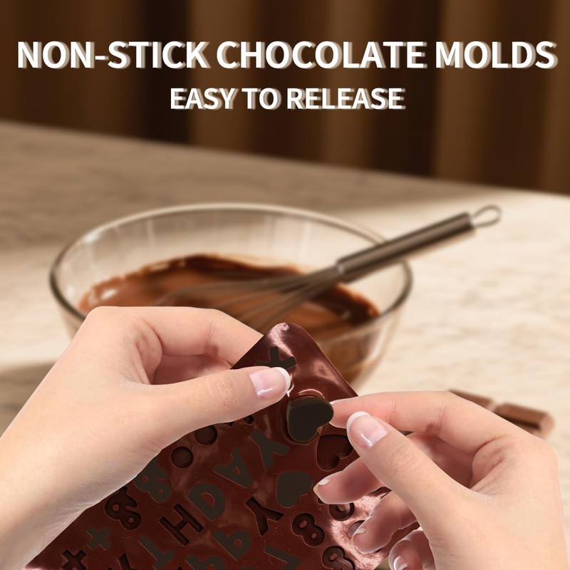 2-Pack Silicone Alphabet & Number Chocolate Molds – Birthday Cake DIY Set gallery