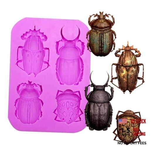 Insect Silicone Mold, 1 Pack, Beetle Fondant Molds for Chocolate Candy Cake