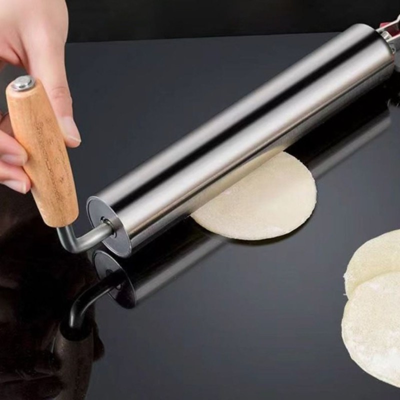 Stainless Steel -handed Rolling Pin Dough Roller Smooth Surface Dough Sheeter gallery
