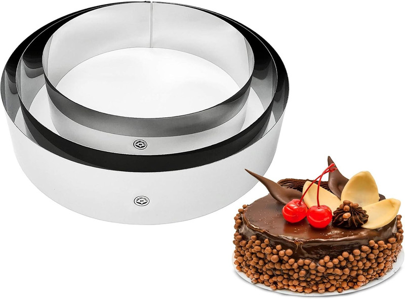 Newlineny Stainless Steel Cake Mousse Rings for Creating round Appetizers, Molde