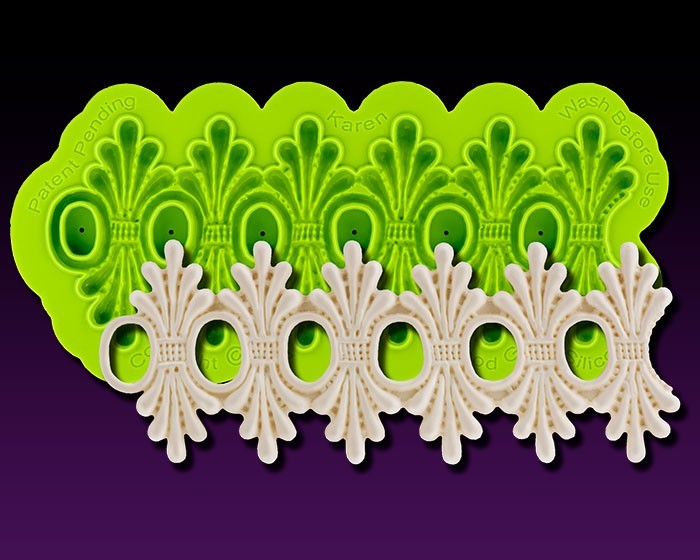 Marvelous Molds Karen Lace Swag Repeating for Fondant Gum Paste Marzipan Choco