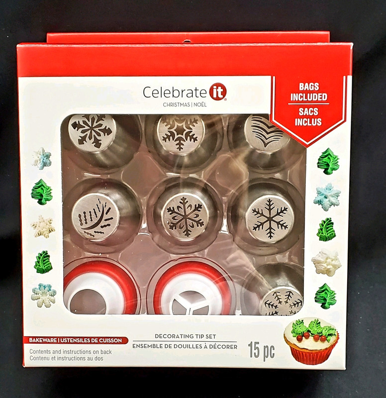 Celebrate It Christmas Decorating Tip Set 15pc New