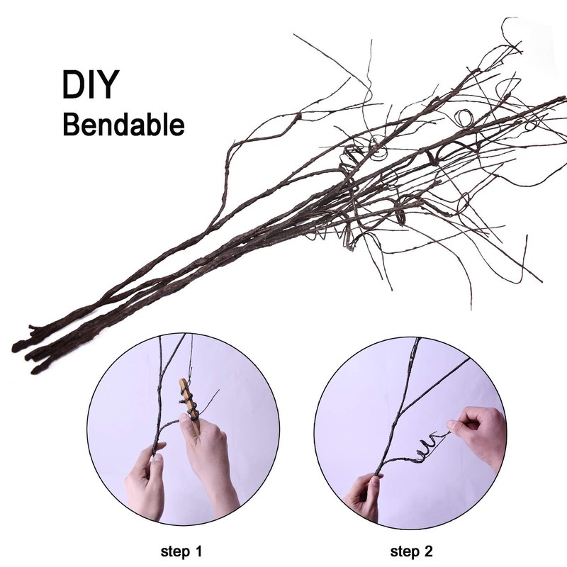 FeiLix 10PCS Lifelike Curly Willow Branches Decorative Dried Artificial Twigs gallery