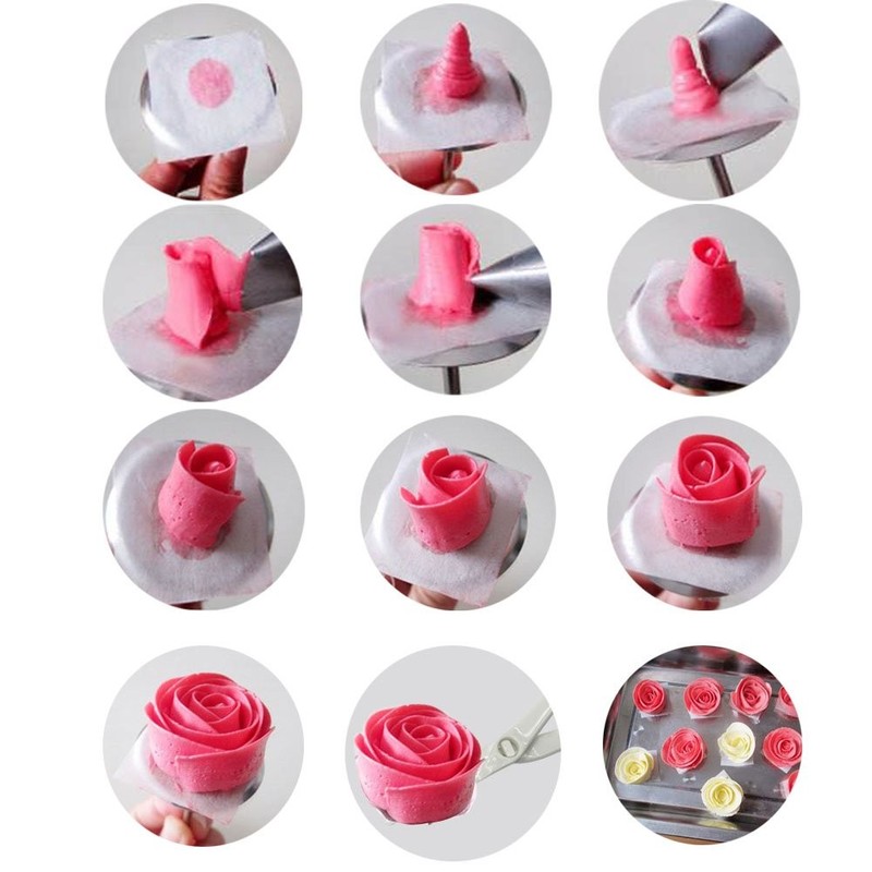 Cake Decorating Supplies Kit Tips Flower Nail Lifter Holder Icing Tool 17 PCS gallery