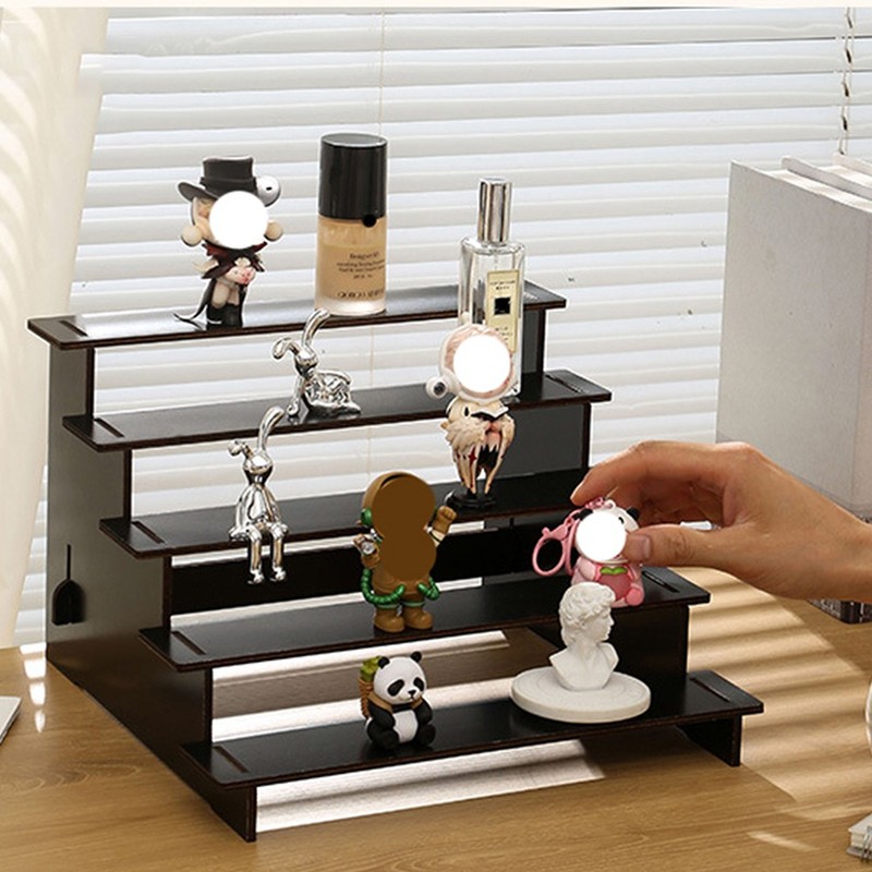 5-Tier Wooden Display Shelf Stand Organizer For Figure Cupcake Perfumes Desserts gallery