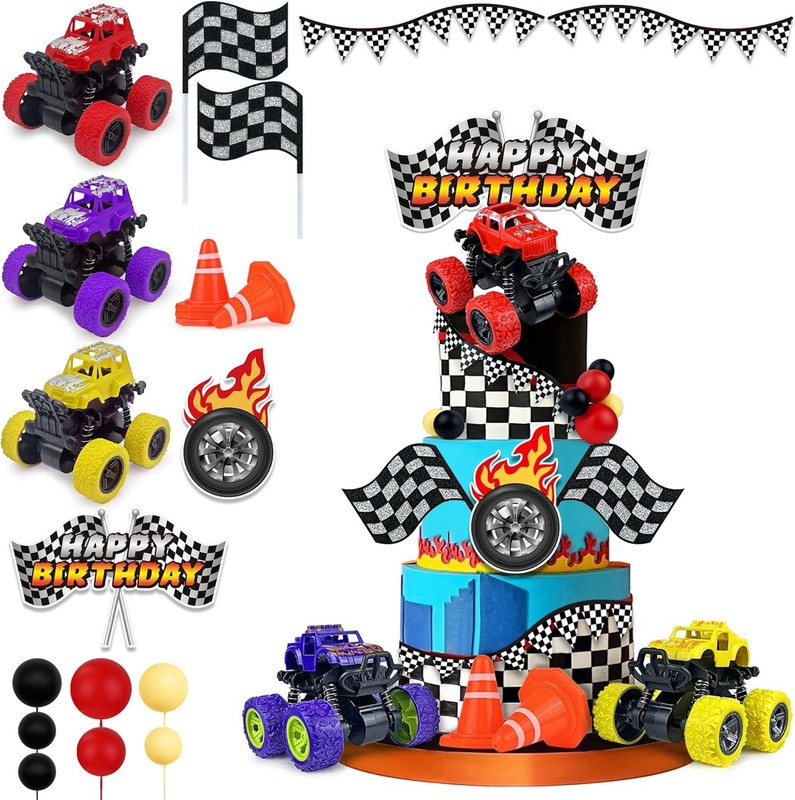 Truck Cake Decoration 3 Colors Off-road Vehicle Cake Decoration Ball Truck