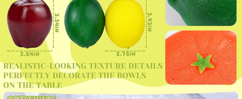 6 Pcs Artificial Fruits Pa, Fake Fruits for Decorat Home Kitchen gallery
