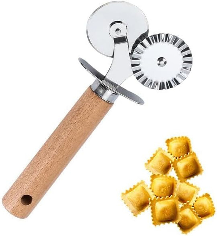 Pastry Double Cutter Wheel,Dual-Head Baking Tool for Home and Kitchen Use,Raviol gallery
