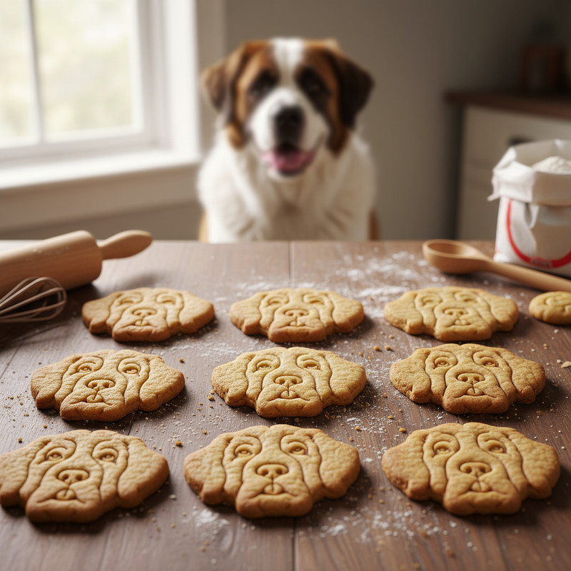 Set of 2 St Bernard Cookie Cutters - Cute dog treats pet adoption vet bakery gallery