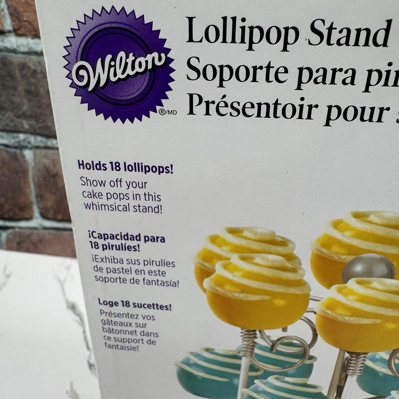 Wilton Lollipop Cake Pop Display Stand Silver Tone Holds 18 10x6 inch Baking gallery
