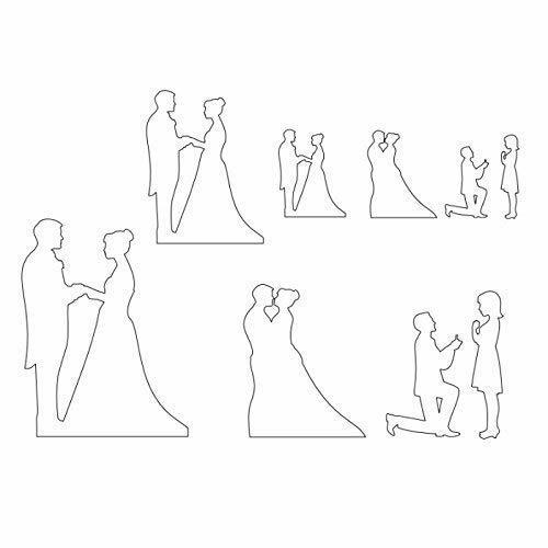 Silhouette for Decorating Cakes Couple Durable food grade plastic gallery