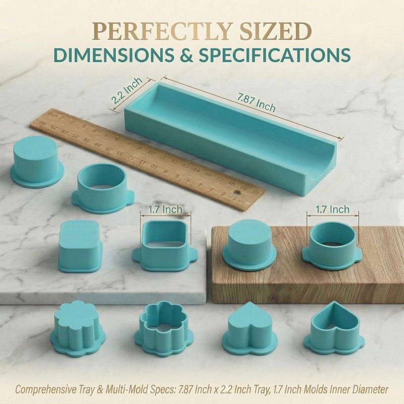 5 PCS Cake Pop Mold Set with 7.87-inch Tray, Heart Square Cloud Oval Round 3D Pr gallery