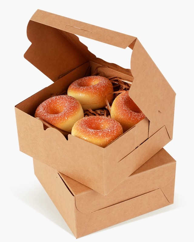 Kraft Cookie Boxes with Window 60packs 6x6x3 Brown Bakery Box Kraft Paper Box... gallery