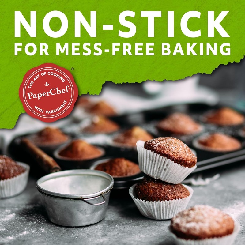Large Parchment Baking Cups Easy Release Non-Stick Unbleached Compostable 4 Pack gallery