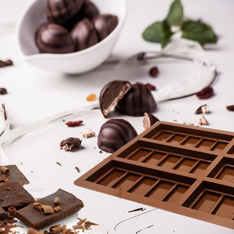 2 Pcs Wax Melt Molds, Rectangle Chocolate Molds, Silicone Chocolate Bar Molds gallery