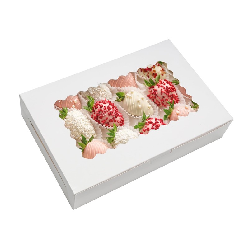 5 Pack Cookie Boxes 12x8x2.5inch Bakery Boxes with Window Treat Boxes for Coo…