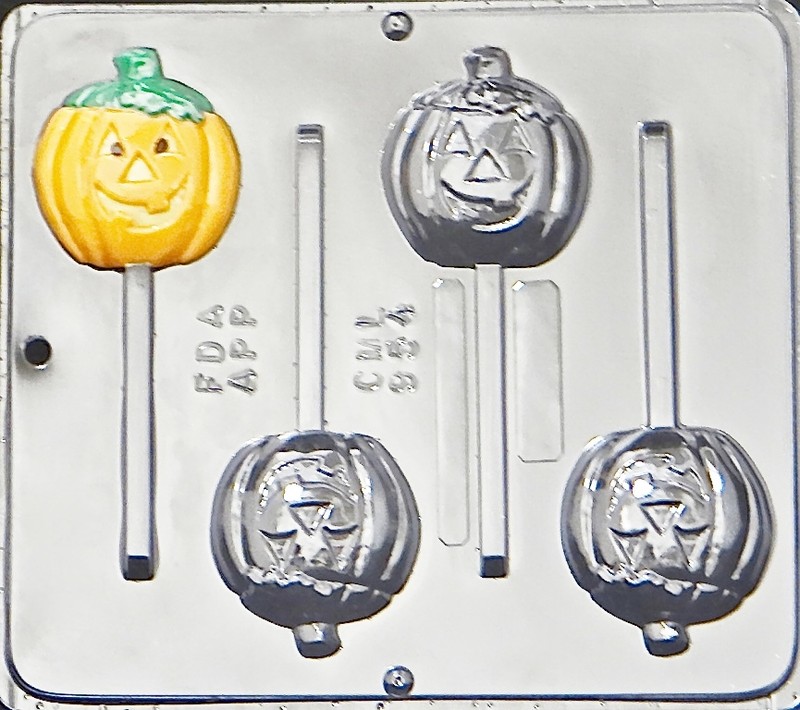 Pumpkin Jack O Lantern Lollipop Chocolate Candy Mold Halloween 954 NEW