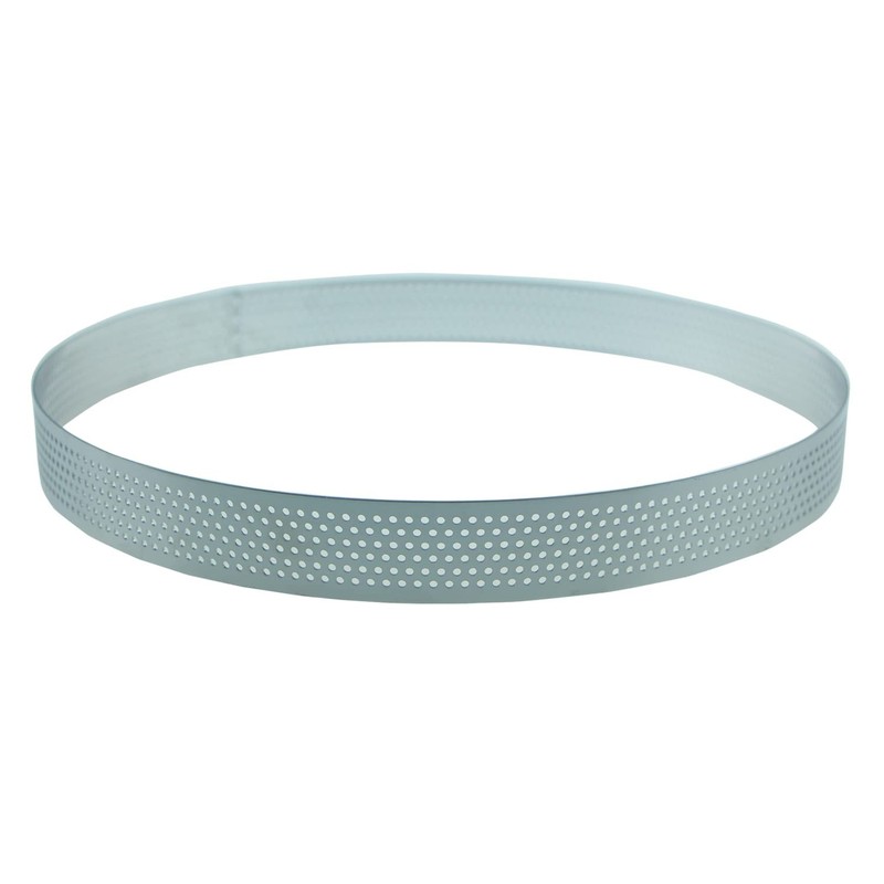 round Perforated Tart Ring, 9″, Stainless Steel
