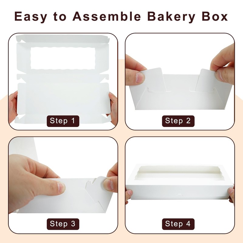 20pcs 8x5x2 Inch Cookie Boxes White Bakery Boxes Strawberry Box gallery