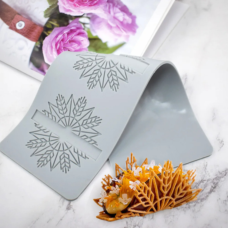 Various Leaf Butterfly Flower Silicone Cake Lace Mold Snowflakes Deer Shape Fond gallery