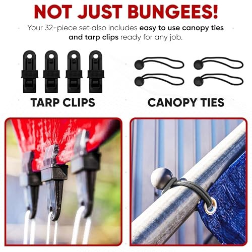 Bungee Cord Assortment - 32pk Pack of 32 Standard (10", 18", 24", 32", 40") gallery