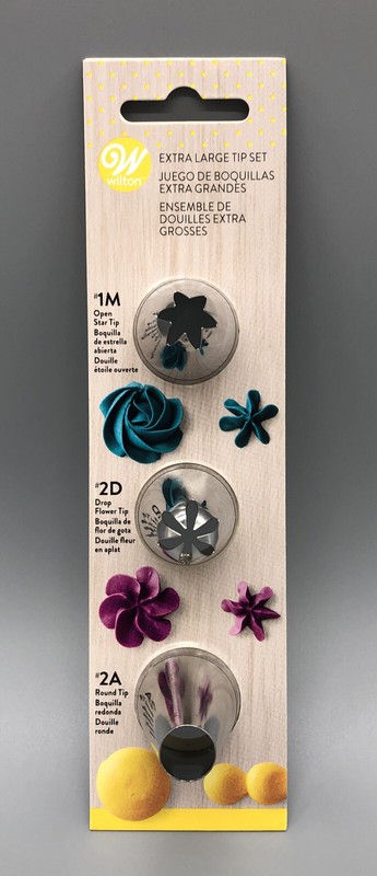 NEW Cake Decorating Icing Nozzle Tip Set Flower Star Round WILTON 1M 2D 2A 1704