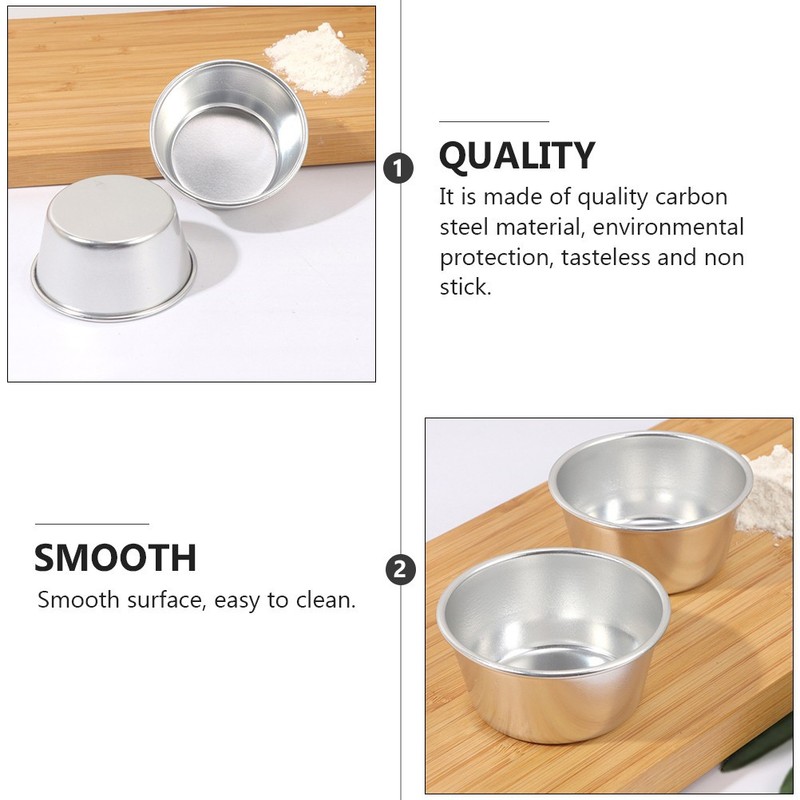 6 Pcs Mini Tart Pans Non-stick Coating Pudding Cup Moulds Pie Cups gallery