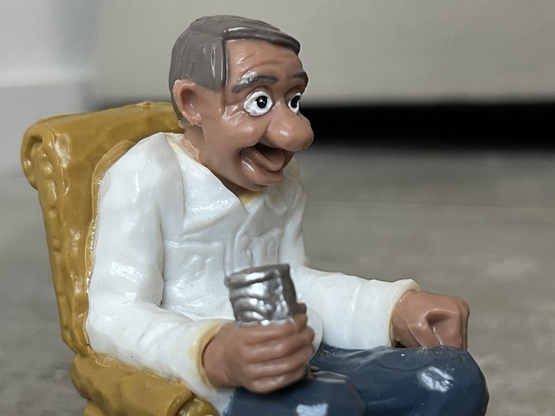 Vintage 1979 Wilton Old Man + Beer Watching Football – Cake Topper