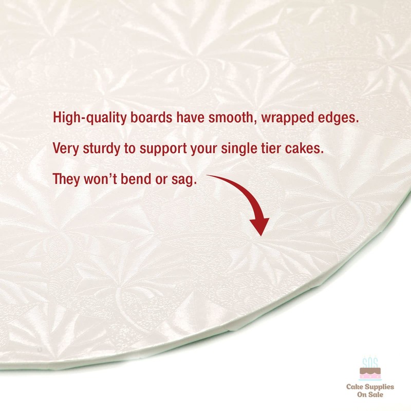 10 Inch White Round Thin Cake Drum 1/4 Inch Cardboard Circles 25 PCS Pack gallery