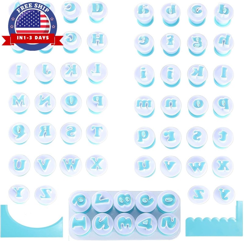 Juego de cortadores de letras y numeros fondant moldes para galletas y pasteles