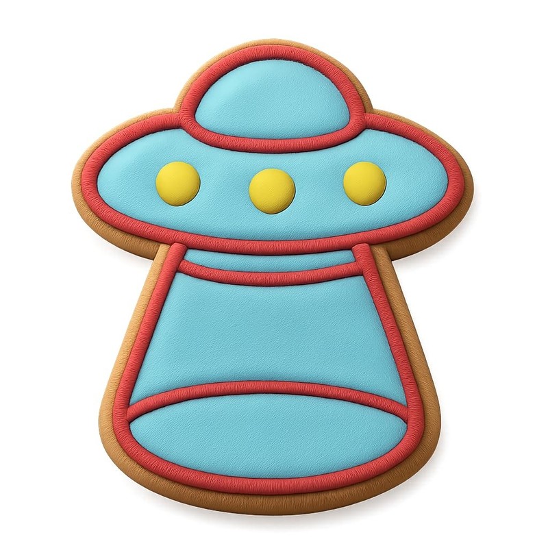 Landing UFO Cookie Cutter & Stamp, Fondant, Clay – 4×3.5″