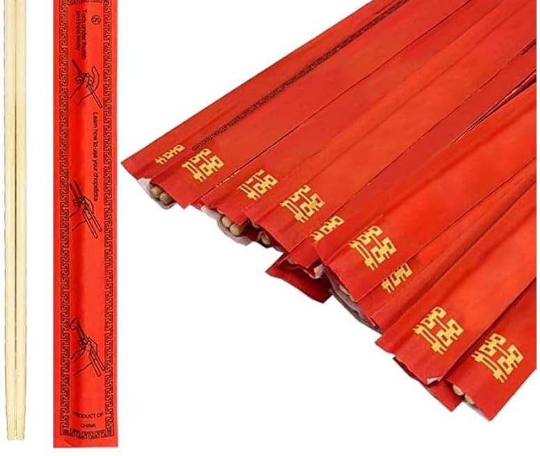 Disposable Bamboo Chopsticks (1000 Sets), Wooden Japanese Chopstick Bulk, 9''...