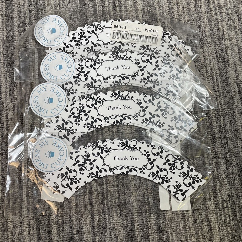Lot of 4 Dress My Cupcake "Thank You" Cupcake Wrappers (Sets of 12)