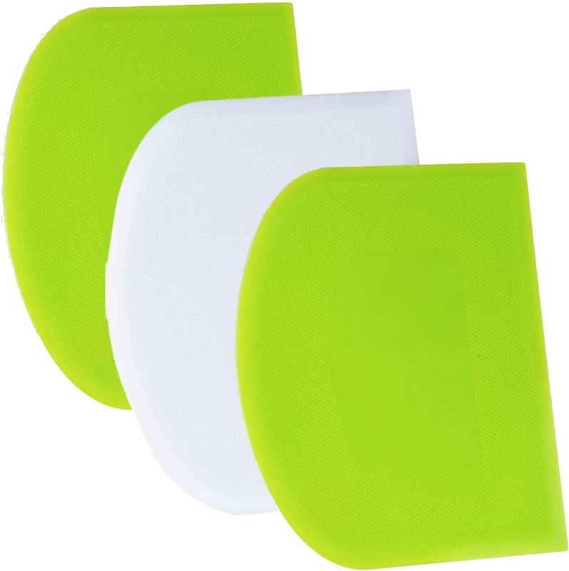 SURDOCA Dough Scraper Bench Scraper – 3P 4.7×3.7″ Plastic Flexible Bowl Scrap…