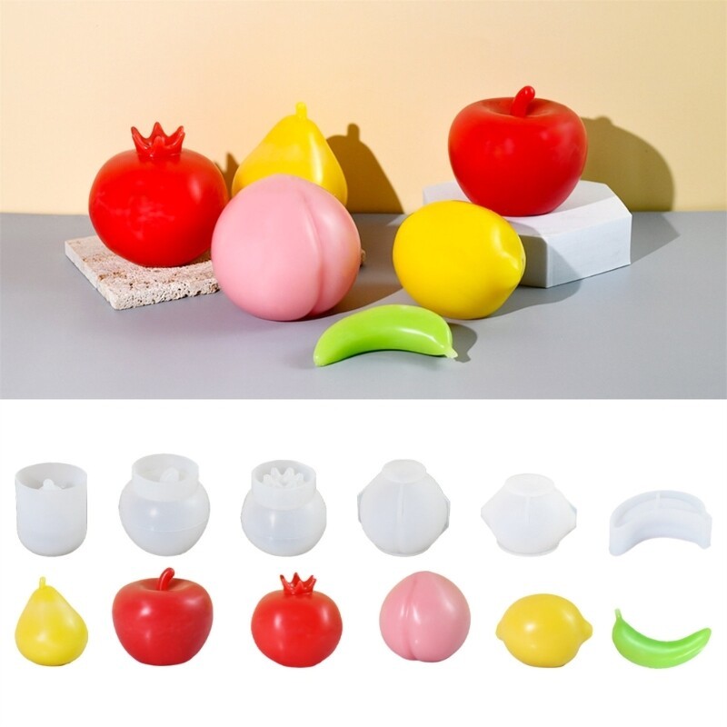 6Pcs Fruit Shaped Silicone Molds for Artificial Fruit Models, Home Decoration gallery