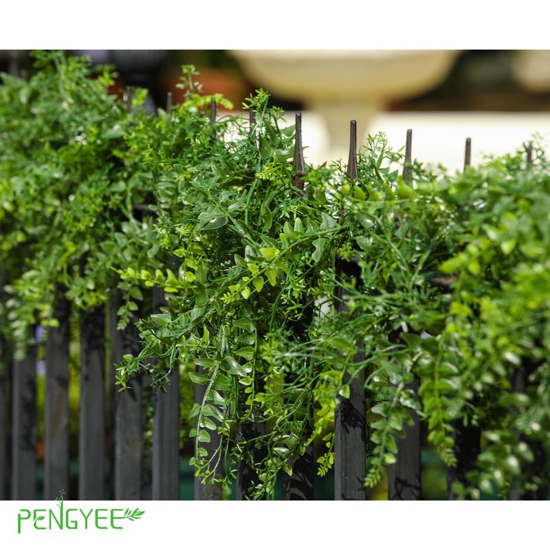 PENGYEE 6 Pack 5.57ft Artificial Greenery Garland for Table, Leaf Garland for Ro gallery