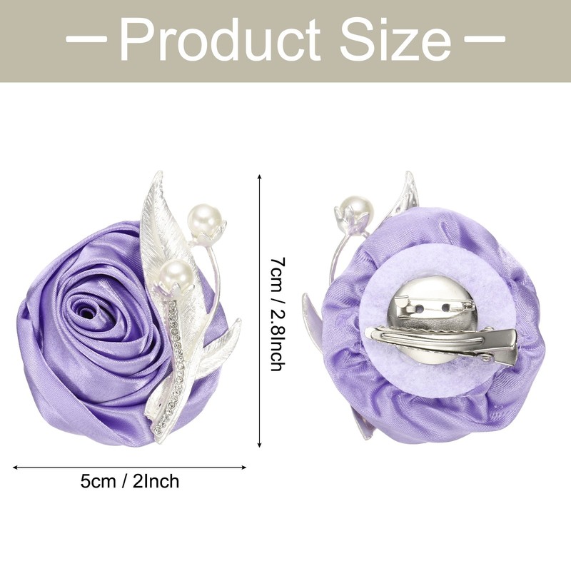 Boutonnieres for Men, Light Purple Groom Corsage Artificial Flower gallery