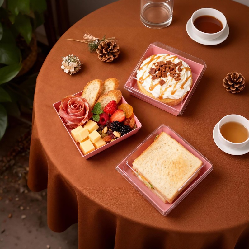NPLUX Charcuterie Boxes with Clear Lids Mini Bakery Boxes Disposable Treat Bo... gallery