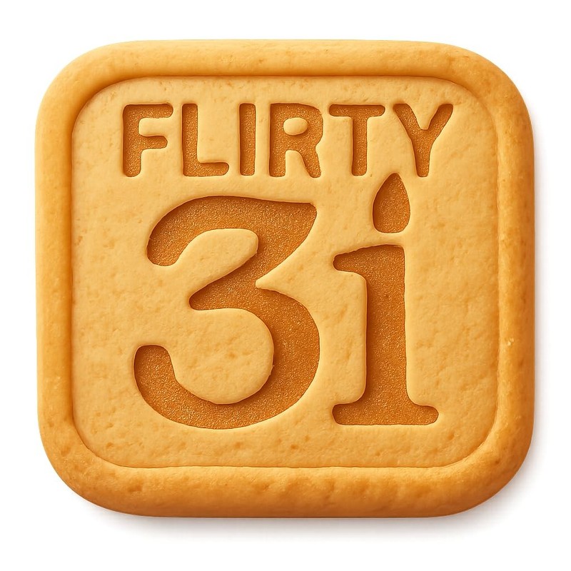 Flirty 31 in a Dress Cookie Cutter & Stamp, Fondant & Clay – 4×3.9″