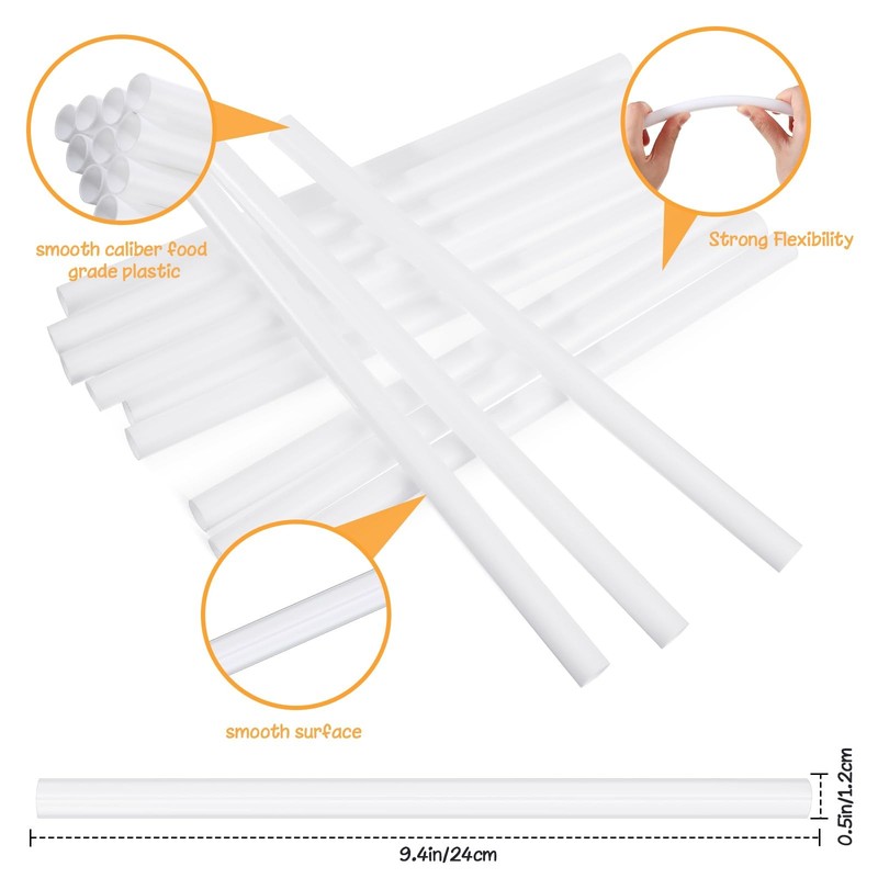 200 Pieces White Plastic Cake Dowel Rods Bulk for Tiered Cake Construction an... gallery