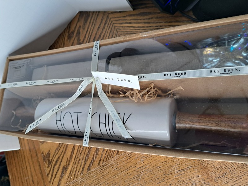 Rae Dunn Hot Chick Rolling Pin With Apron Set gallery