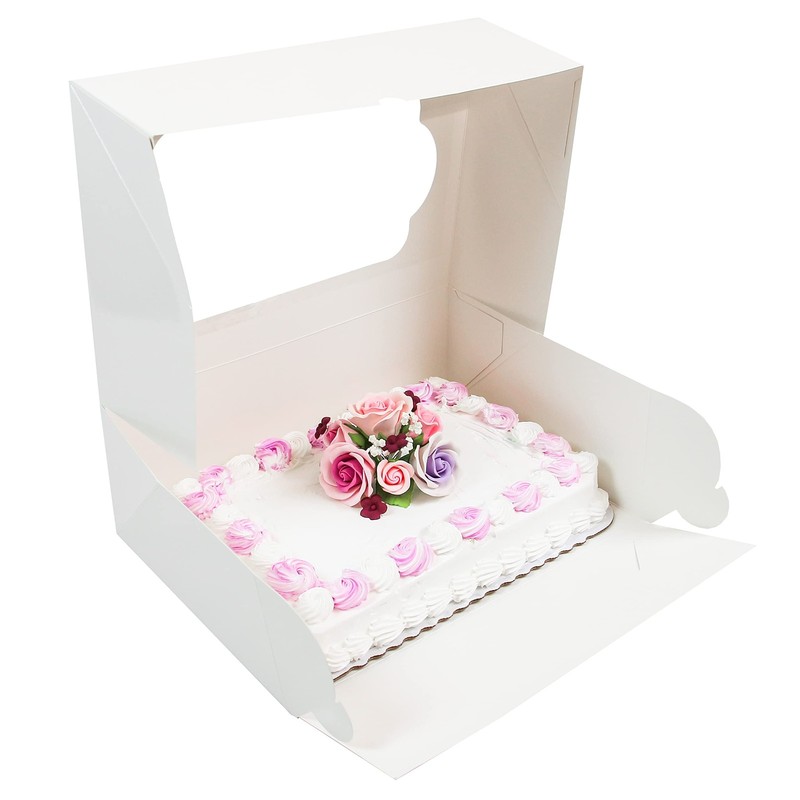 5-Count Quarter Sheet Cake Box with Window, Sturdy, AutoPopup (14 x 10 x 4 In... gallery