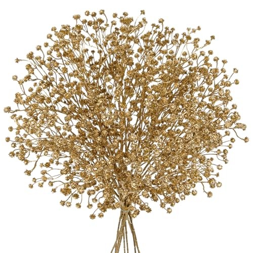 10 Pack Baby's Breath Artificial Flowers Bulk 3 Branches Faux Baby Breath Gold gallery