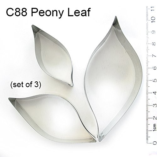 WSA Peony Leaf Cutter Set, Metal, Gray, 3 Sizes gallery