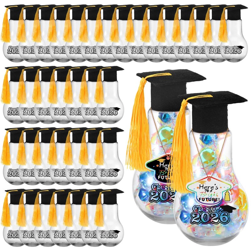 36 Pcs Graduation Party Favors Light Bulb Candy Jars Class of 2026 Graduation…